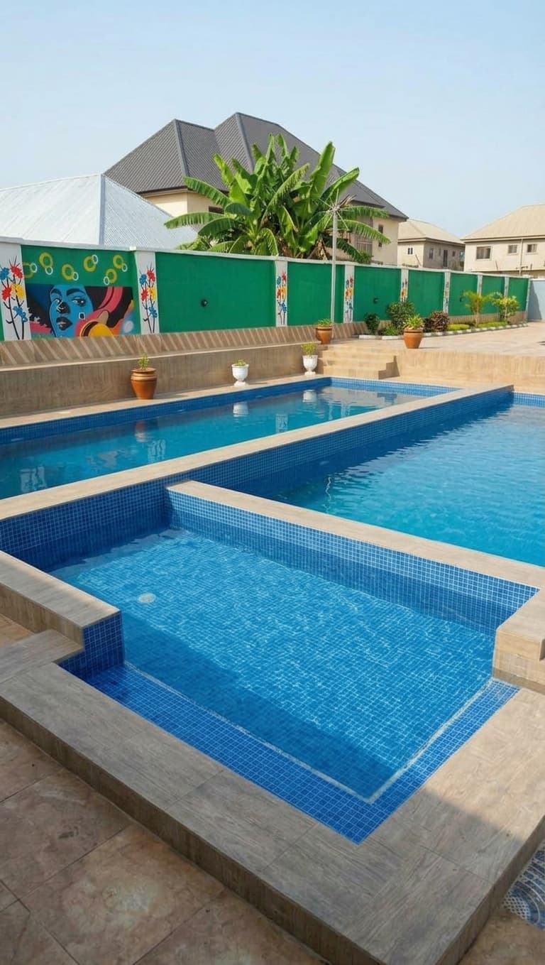 Poolside terrace for daytime relaxation and private evening hire
